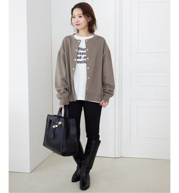 SLOBE IENA「《追加》ダブルフェイスジャージースナップカーディガン」|カーディガン|