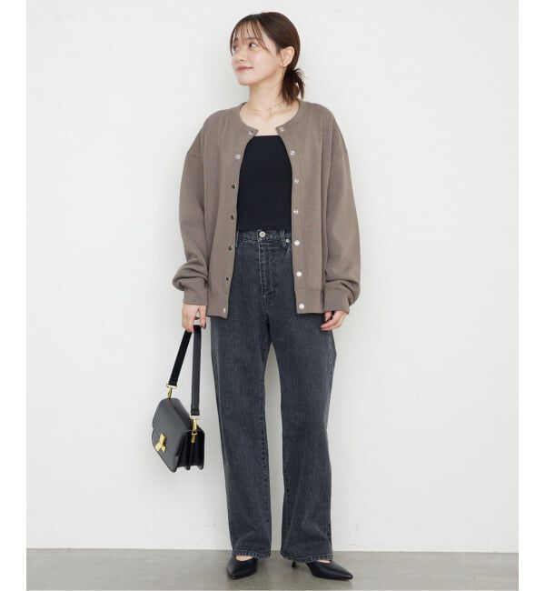 SLOBE IENA「《追加》ダブルフェイスジャージースナップカーディガン」|カーディガン|