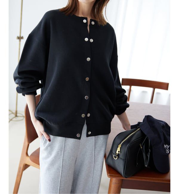 SLOBE IENA「《追加》ダブルフェイスジャージースナップカーディガン」|カーディガン|