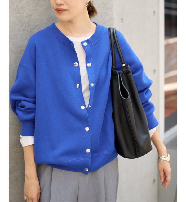 SLOBE IENA「《追加》ダブルフェイスジャージースナップカーディガン」|カーディガン|