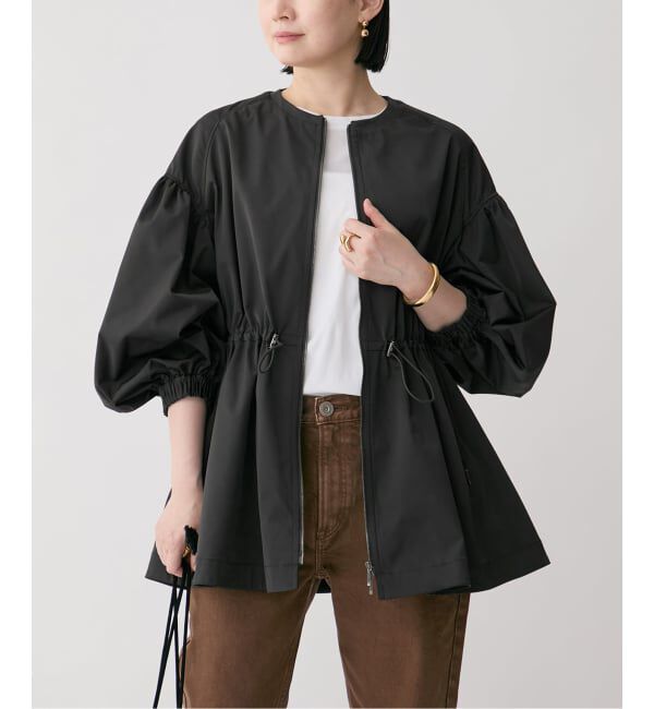 VERMEIL par iena「《追加》ノーカラーギャザーZIPブルゾン」|その他|