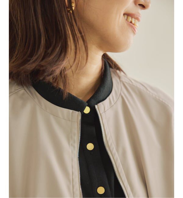 VERMEIL par iena「《追加》ノーカラーギャザーZIPブルゾン」|その他|