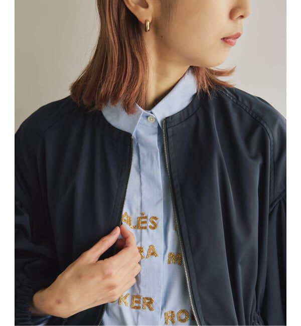 VERMEIL par iena「《追加》ノーカラーギャザーZIPブルゾン」|その他|