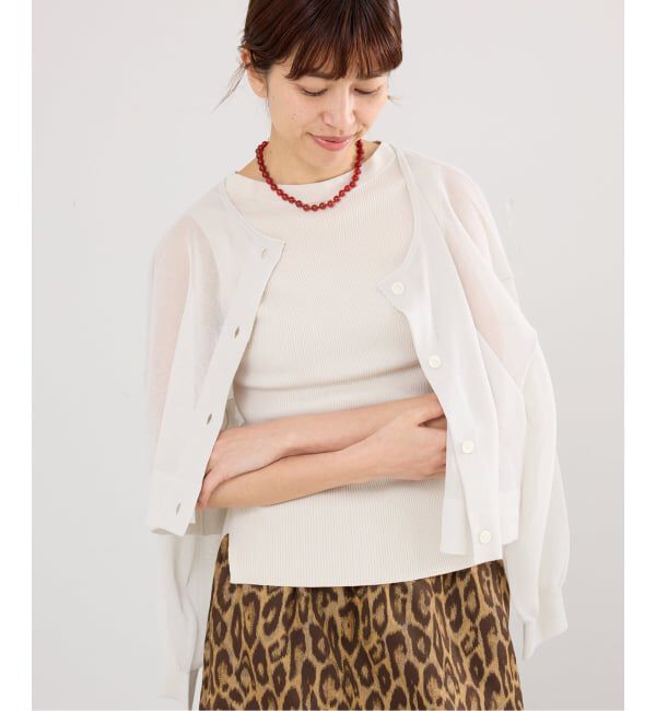 IENA「《予約》 ECOSPLASH リブボートネックプルオーバー」|ニット・セーター|