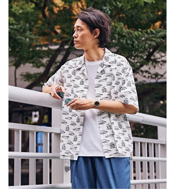 Paris Saint-Germain「【隈 研吾 &times; Paris Saint-Germain】グラフィックプリント オープンカラーシャツ」|シャツ・ブラウス|