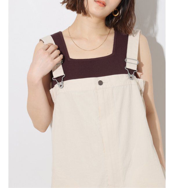 JOURNAL STANDARD relume「《追加2》Vis/Polyスクエアネックリブタンクトップ」|タンクトップ|ブラウン