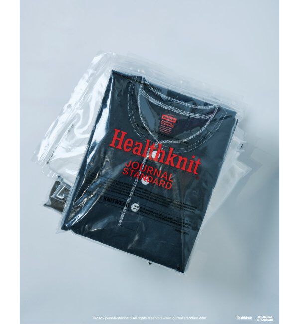 JOURNAL STANDARD「Healthknit / ヘルスニット 別注 ヘンリー ネック Tシャツ」|Tシャツ・カットソー|ブラック