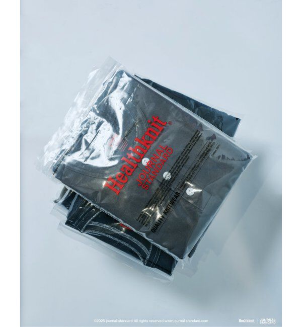 JOURNAL STANDARD「Healthknit / ヘルスニット 別注 ヘンリー ネック Tシャツ」|Tシャツ・カットソー|グレーA
