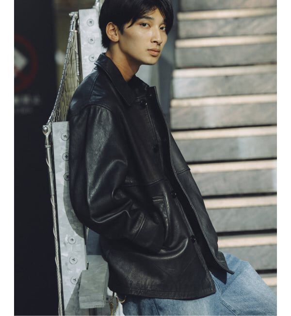 JOURNAL STANDARD「ゴートレザー ウォッシュド カーコート」|ライダースジャケット|