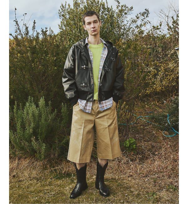 JOURNAL STANDARD「フェイクレザー ファイヤーマン フード ジャケット」|ライダースジャケット|