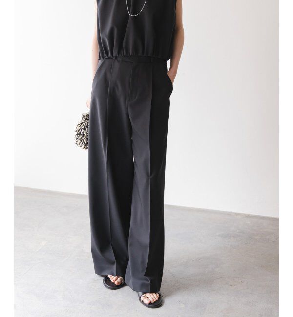 NOBLE「《追加》【洗える】エステルツイルストレッチスラックスパンツ7」|スラックス|ネイビー