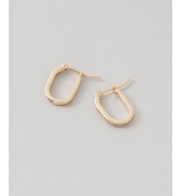 Spick and Span「《WEB限定予約》【SAMH by LILAS】ホワイトトパーズフープピアスK18GP（両耳）」|ピアス|