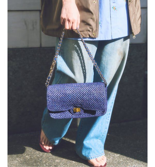 FRAMeWORK「≪予約≫A POINT/アポワン MALALA」|かごバッグ|ネイビー