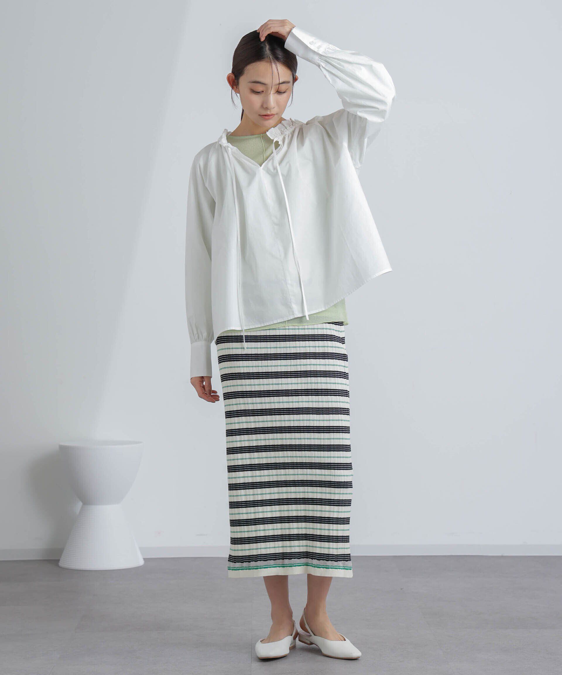 nano･universe「ランダムリブボーダースカート(セットアップ可)」|スカート|