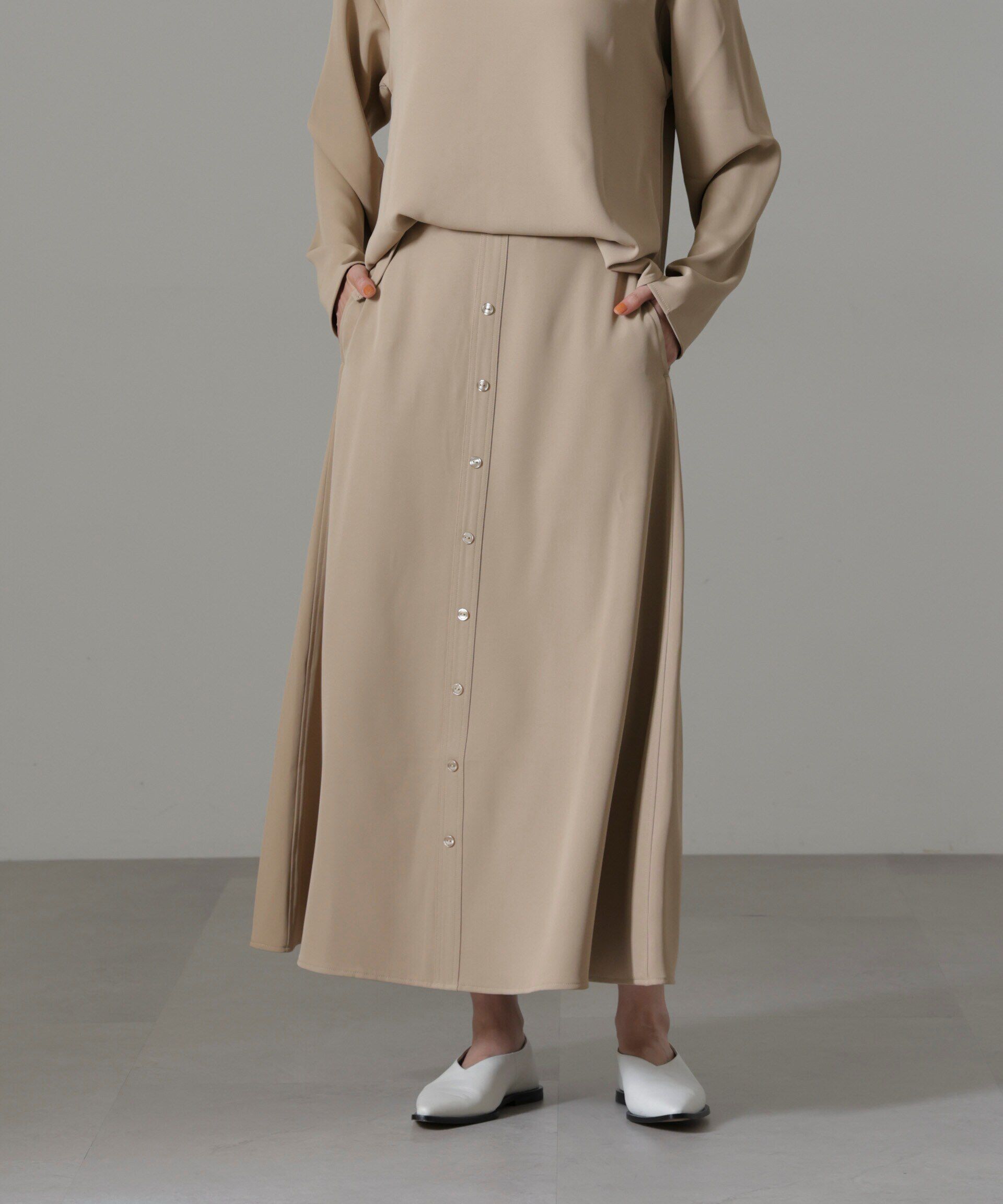 nano･universe「フロントボタンフレアスカート(セットアップ可)」|スカート|