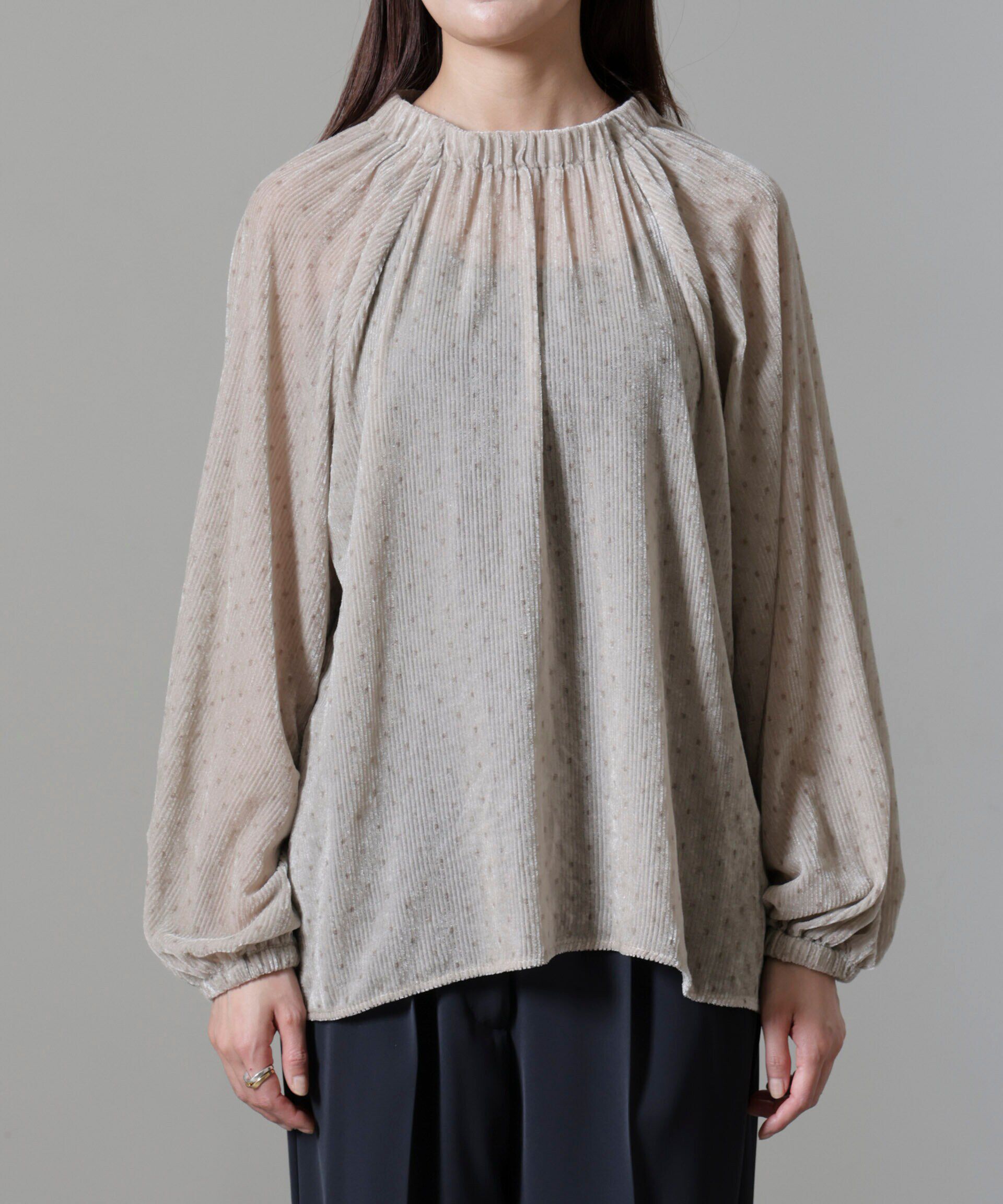 nano･universe「ストライプベロア前後2WAYブラウス」|シャツ・ブラウス|