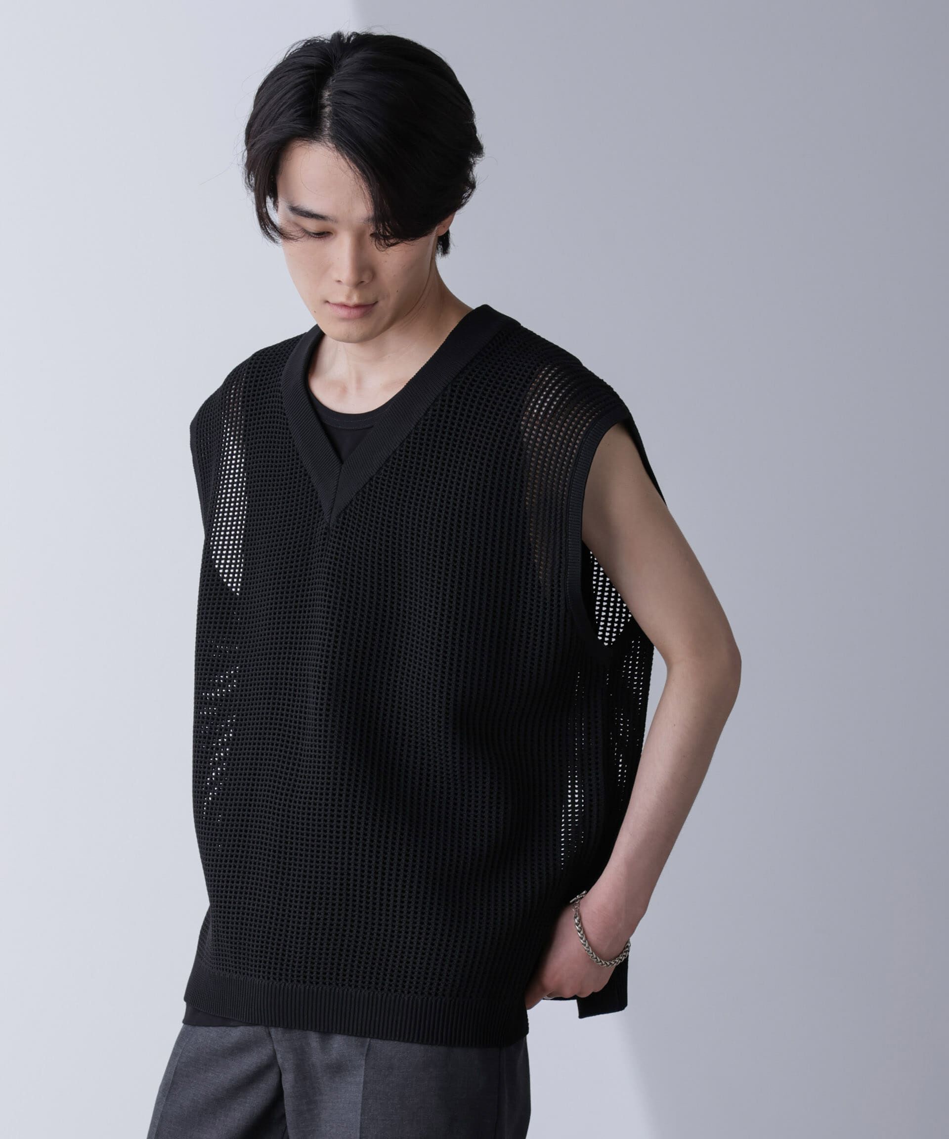 nano･universe「ルーズシルエット ニットベスト」|ニット・セーター|