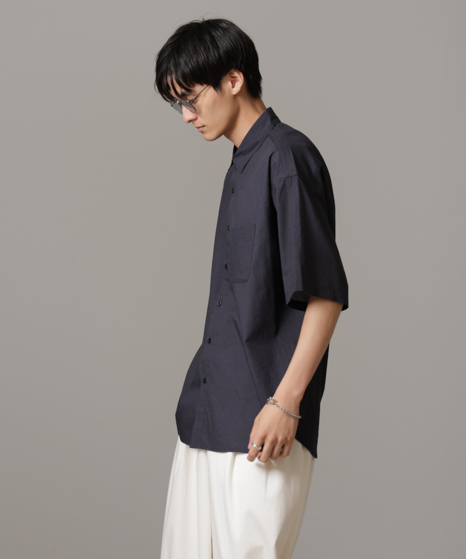 nano･universe「ペイズリーリラックスシャツ 半袖」|シャツ・ブラウス|