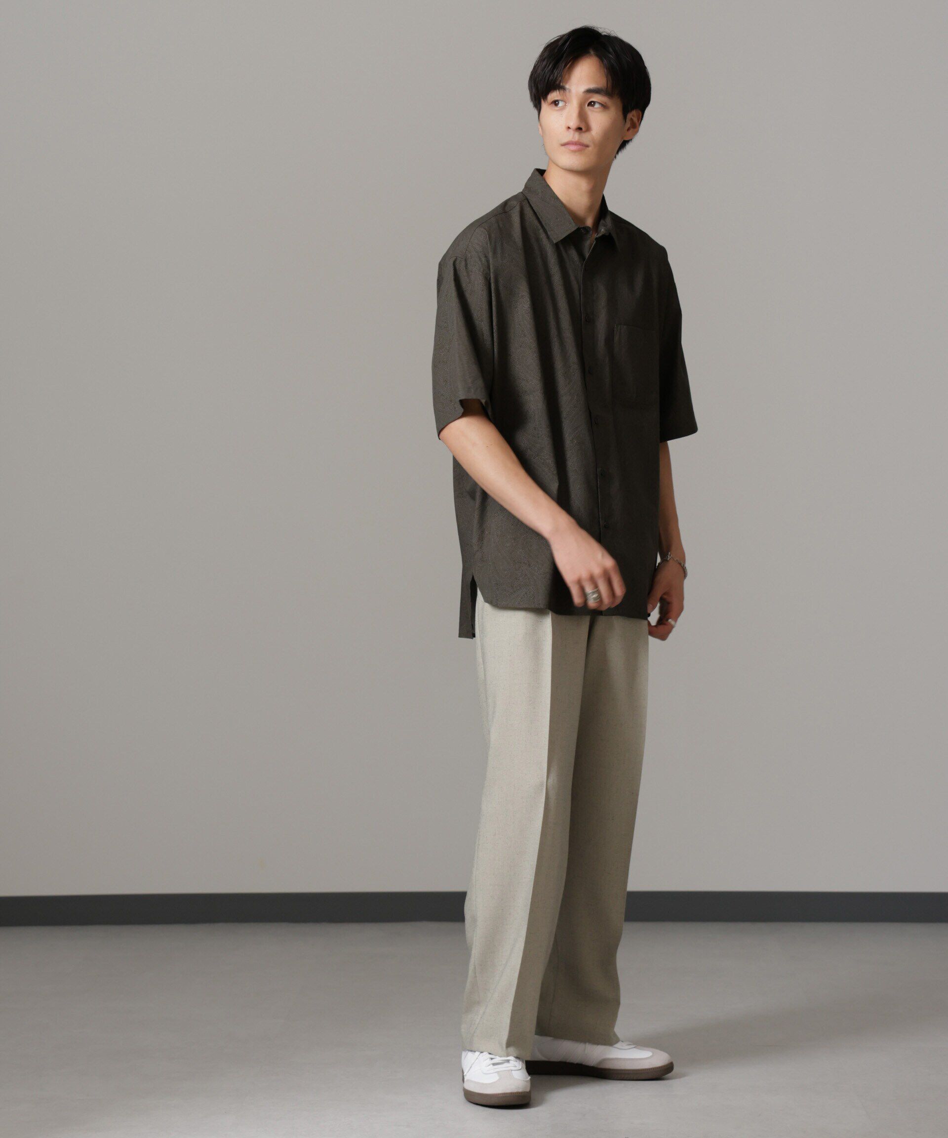 nano･universe「ペイズリーリラックスシャツ 半袖」|シャツ・ブラウス|