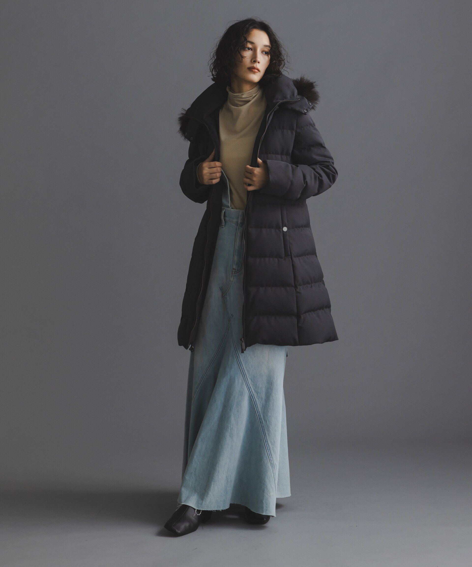 nano･universe「「西川ダウン(R)」サージロングダウン」|ダウン|