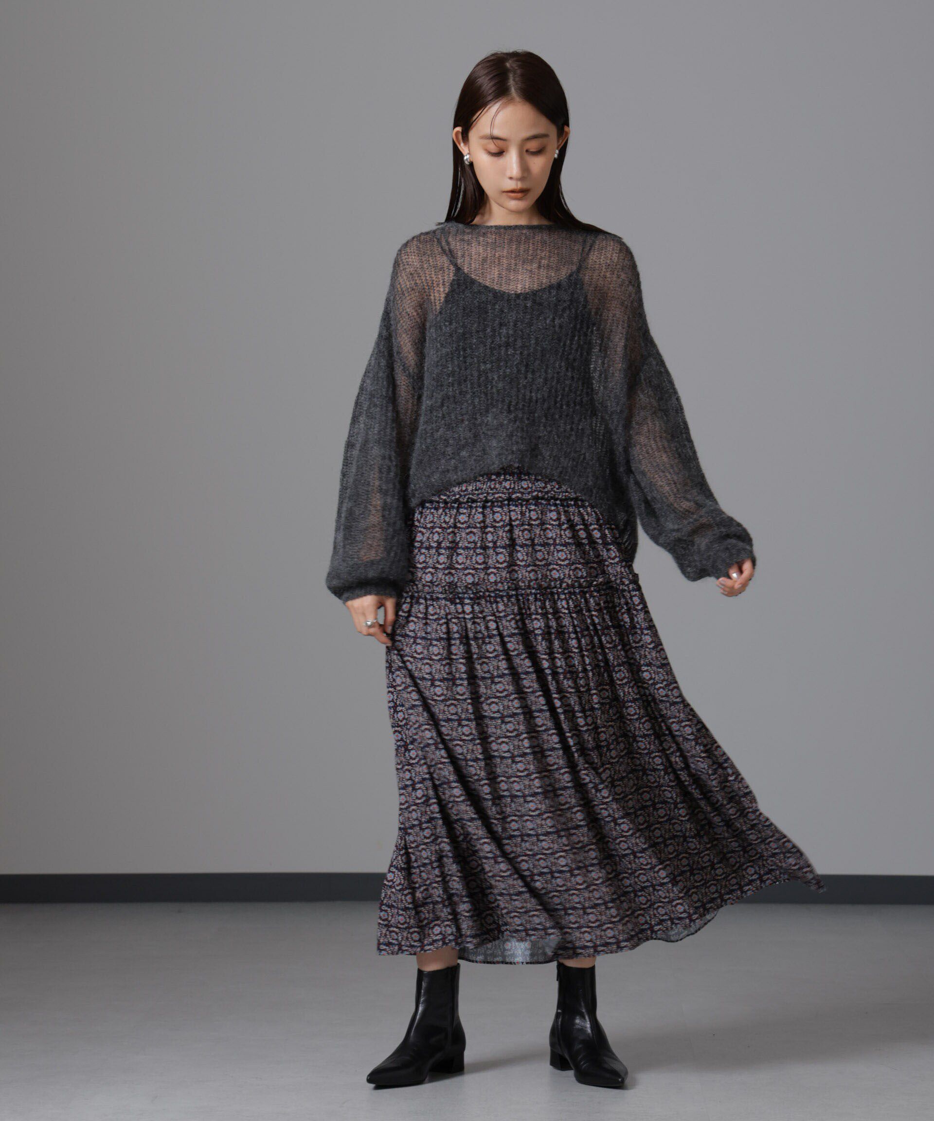 nano･universe「サークルフワラープリントスカート」|スカート|