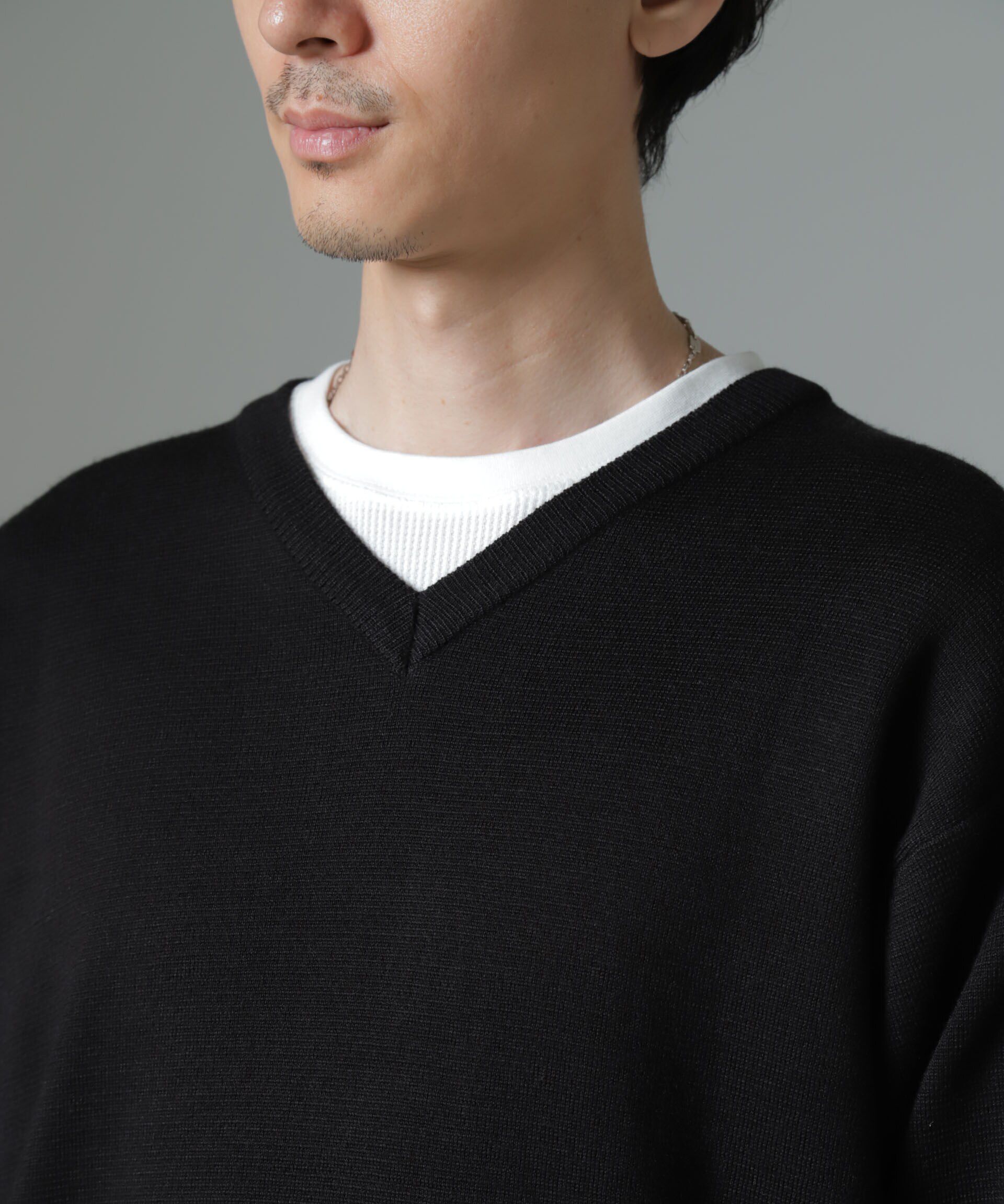 nano･universe「タスマニアミックス ミラノリブリラックスＶネックニット」|ニット・セーター|