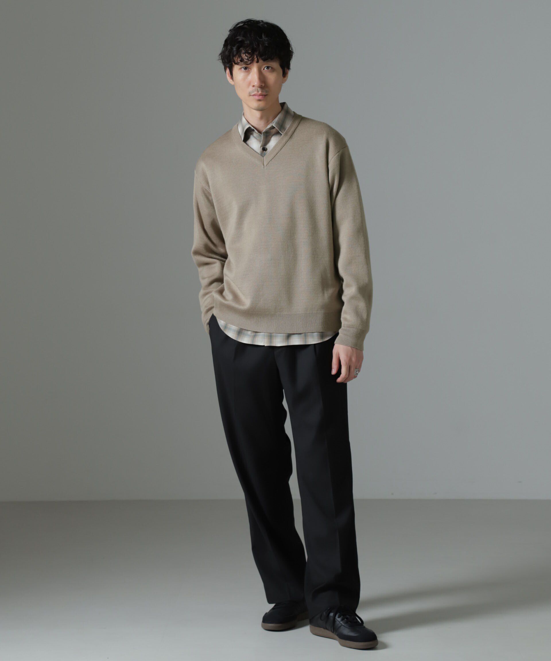 nano･universe「タスマニアミックス ミラノリブリラックスＶネックニット」|ニット・セーター|