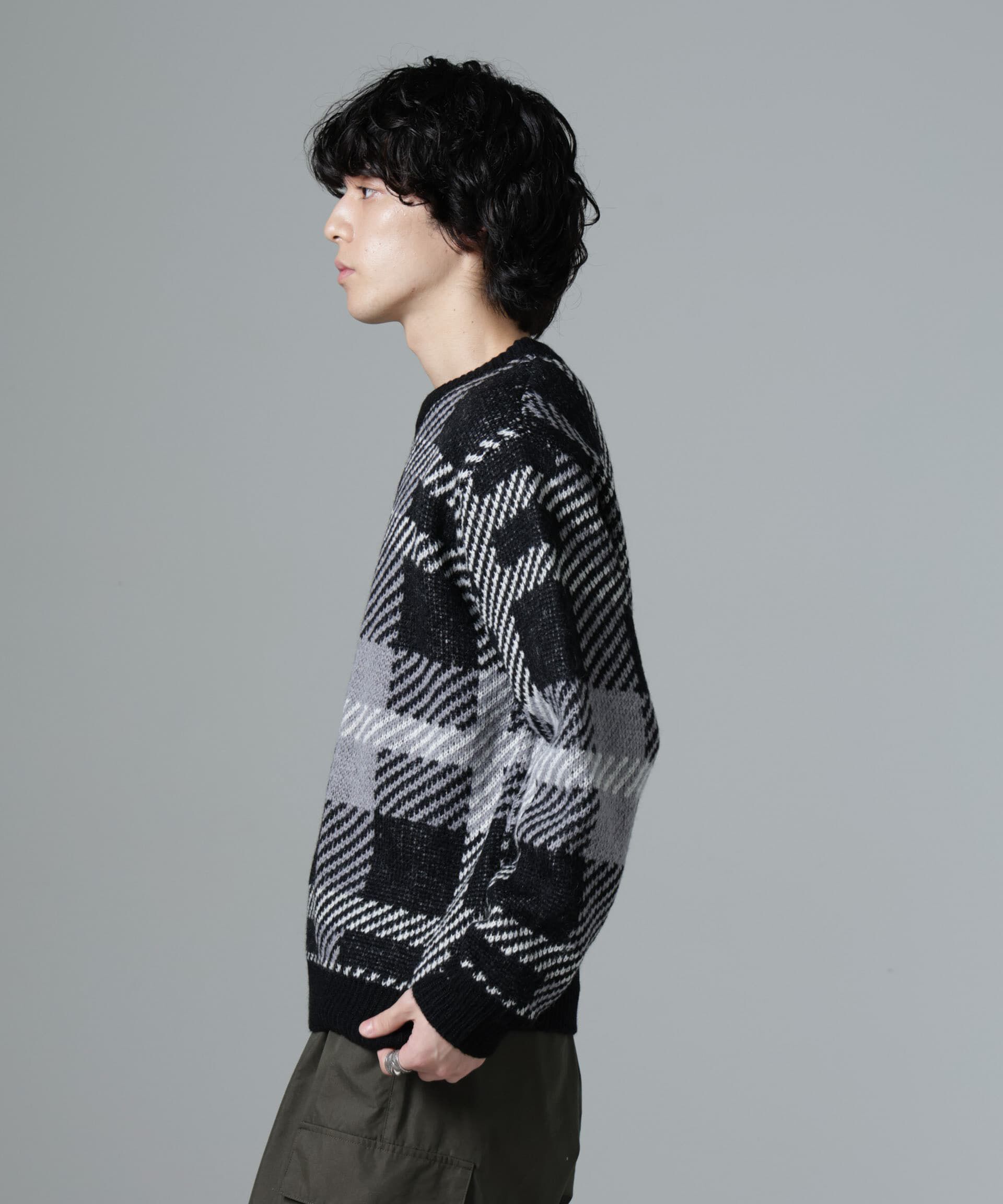 nano･universe「ウールミックスパターンニット」|ニット・セーター|