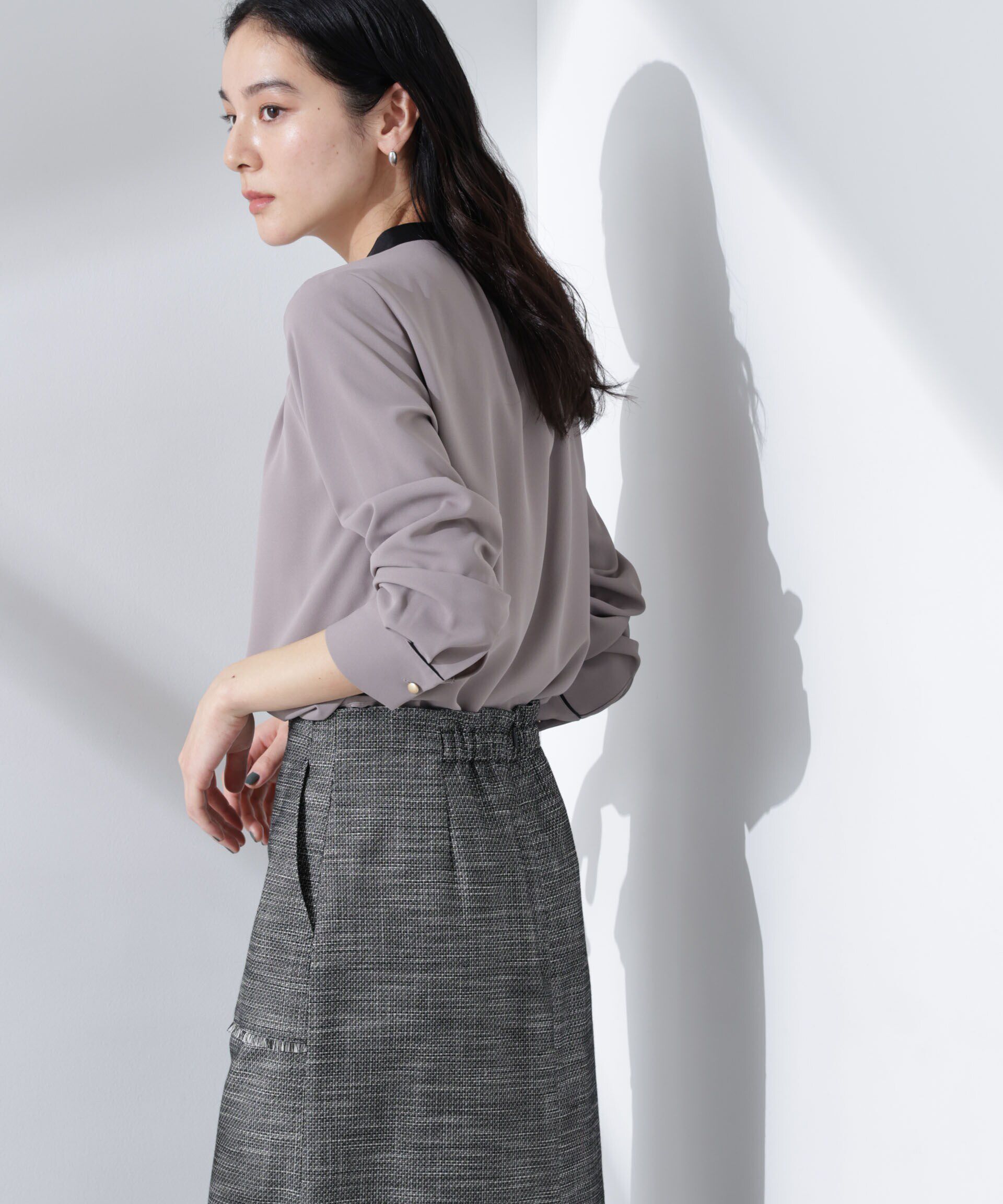 nano･universe「スタンドバイカラータックブラウス」|シャツ・ブラウス|