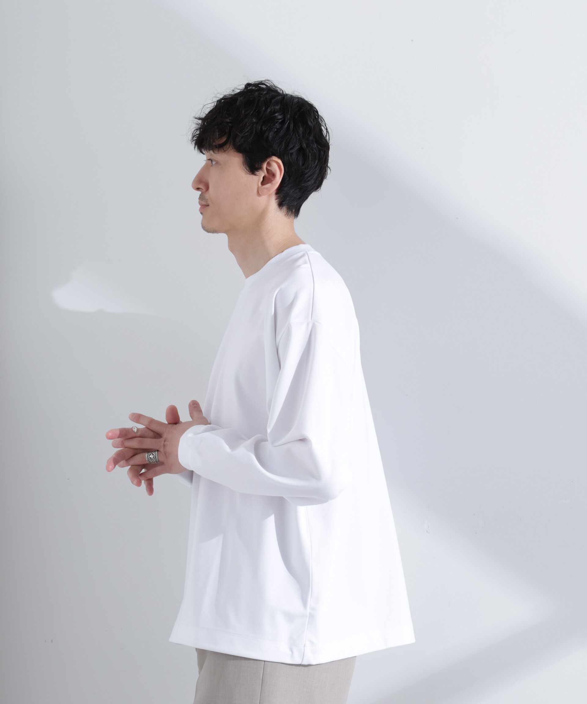 nano･universe「シルケットポンチロングスリーブバルーンTシャツ 長袖」|Tシャツ・カットソー|