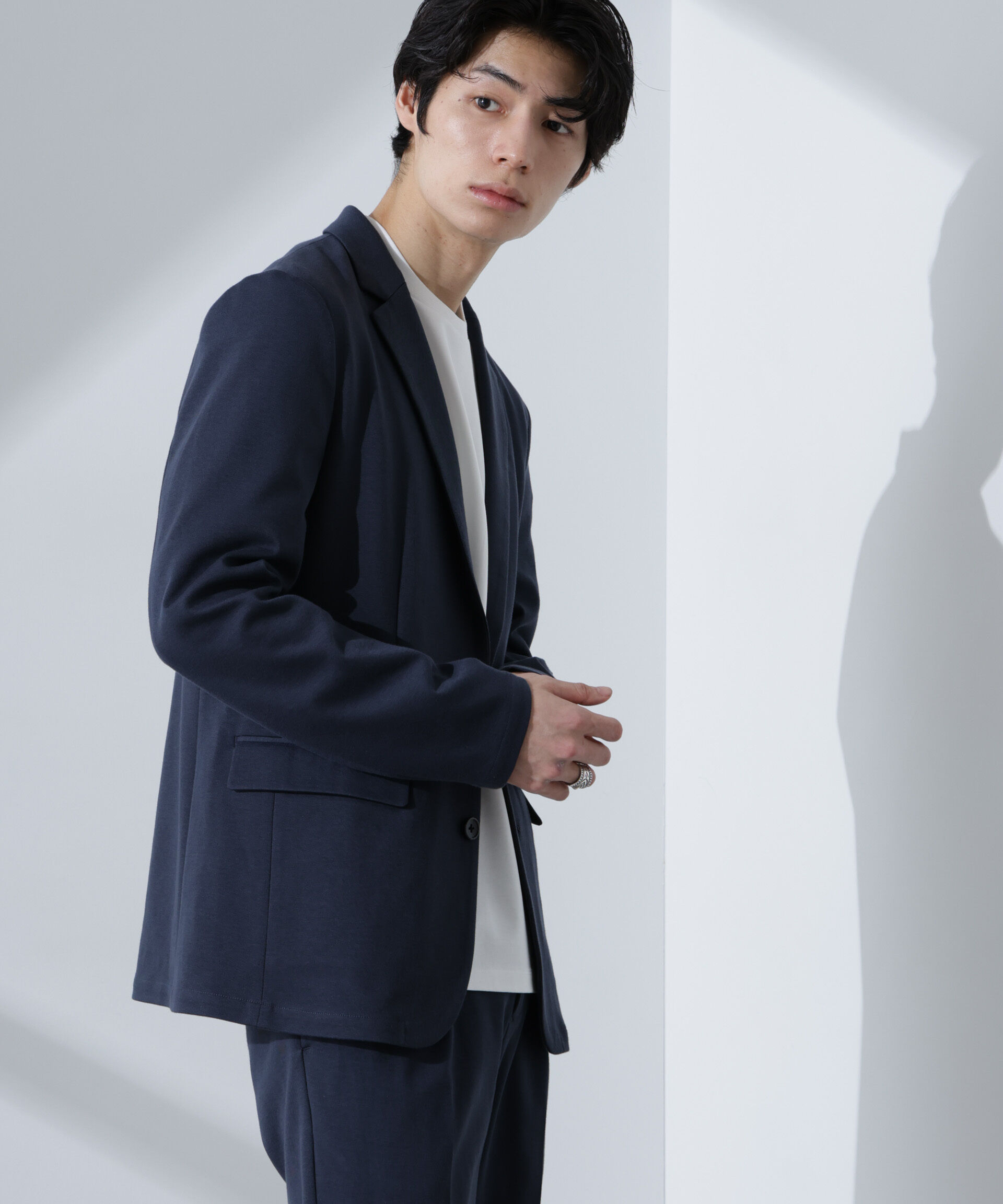 nano･universe「ストレッチカノコジャケット(セットアップ可)」|テーラードジャケット|