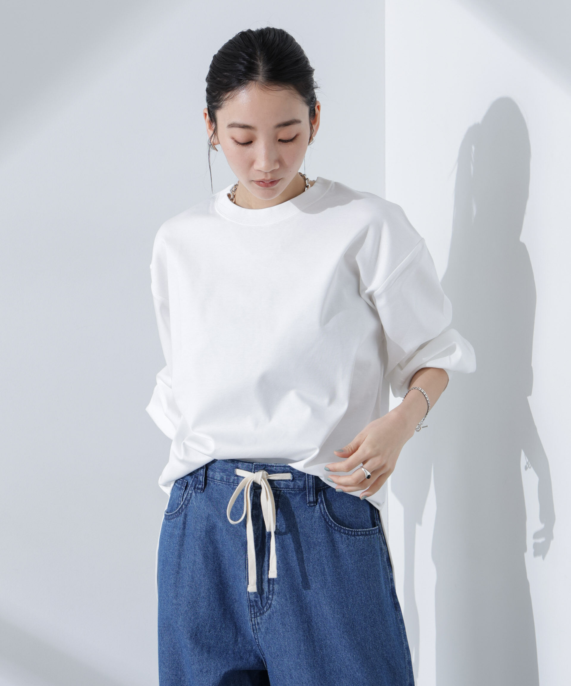 nano･universe「Anti SmellスムースシルケットロングスリーブTシャツ」|Tシャツ・カットソー|