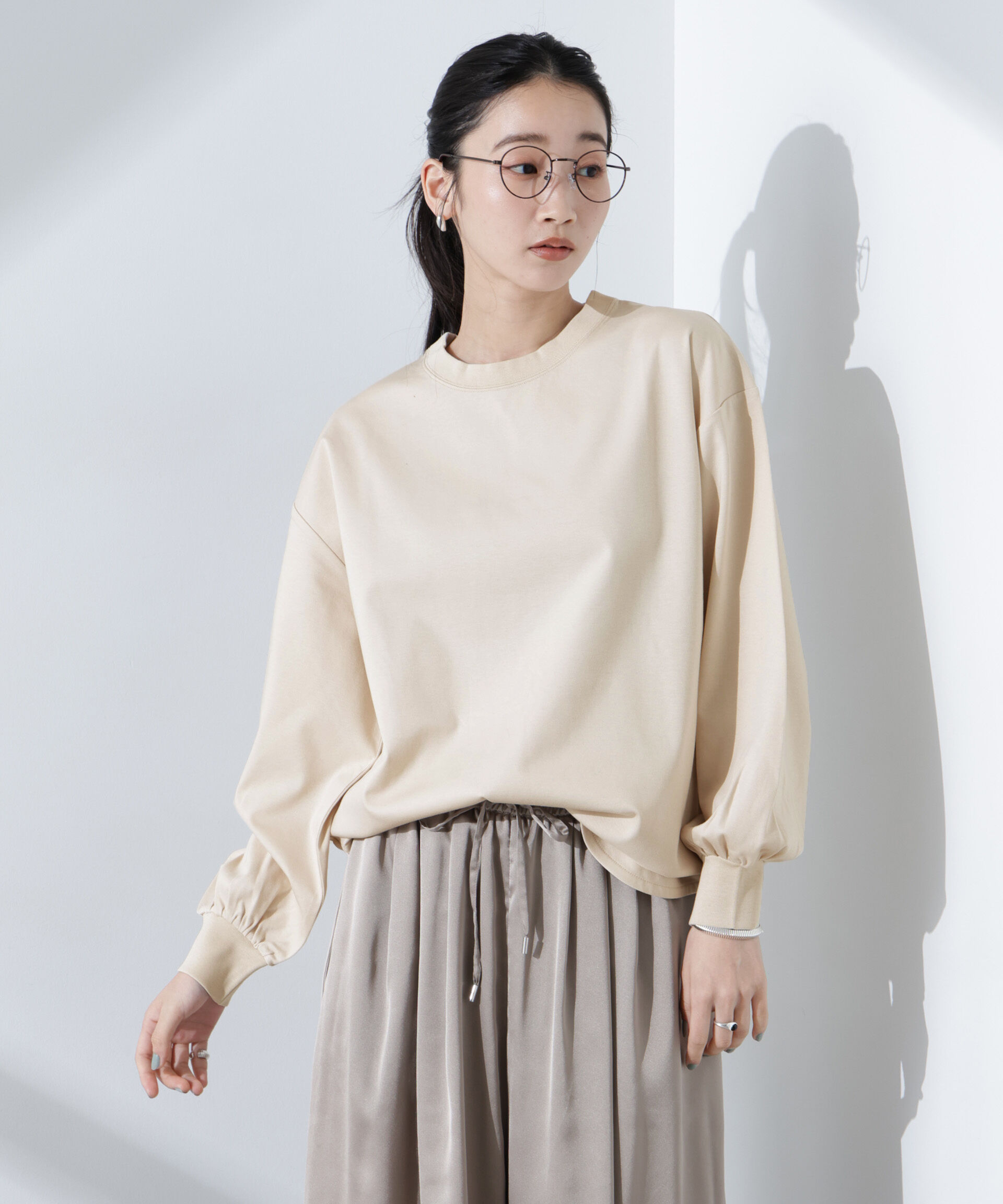 nano･universe「Anti SmellスムースシルケットロングスリーブTシャツ」|Tシャツ・カットソー|