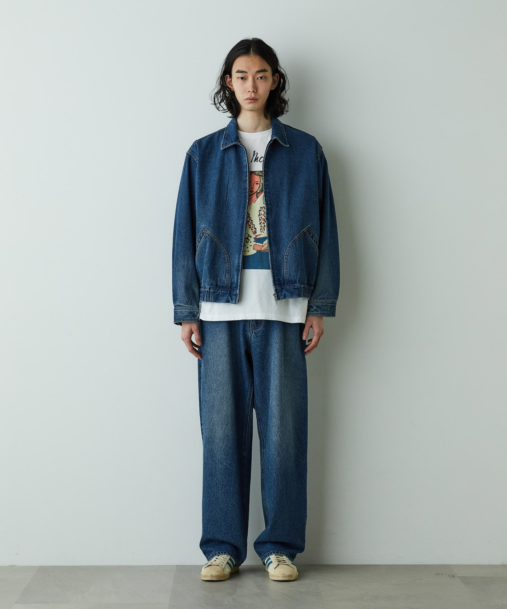 nano･universe「「HOTEL PALACE」オテルパラス 11.5ozバイオブリーチデニムブルゾン」|ブルゾン・スタジャン|