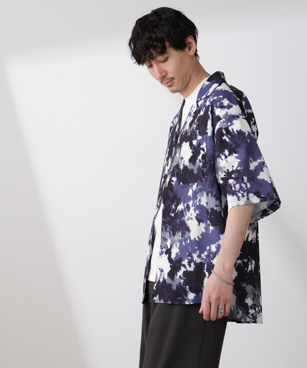 nano･universe「ペイント風オープンカラーシャツ」|シャツ・ブラウス|
