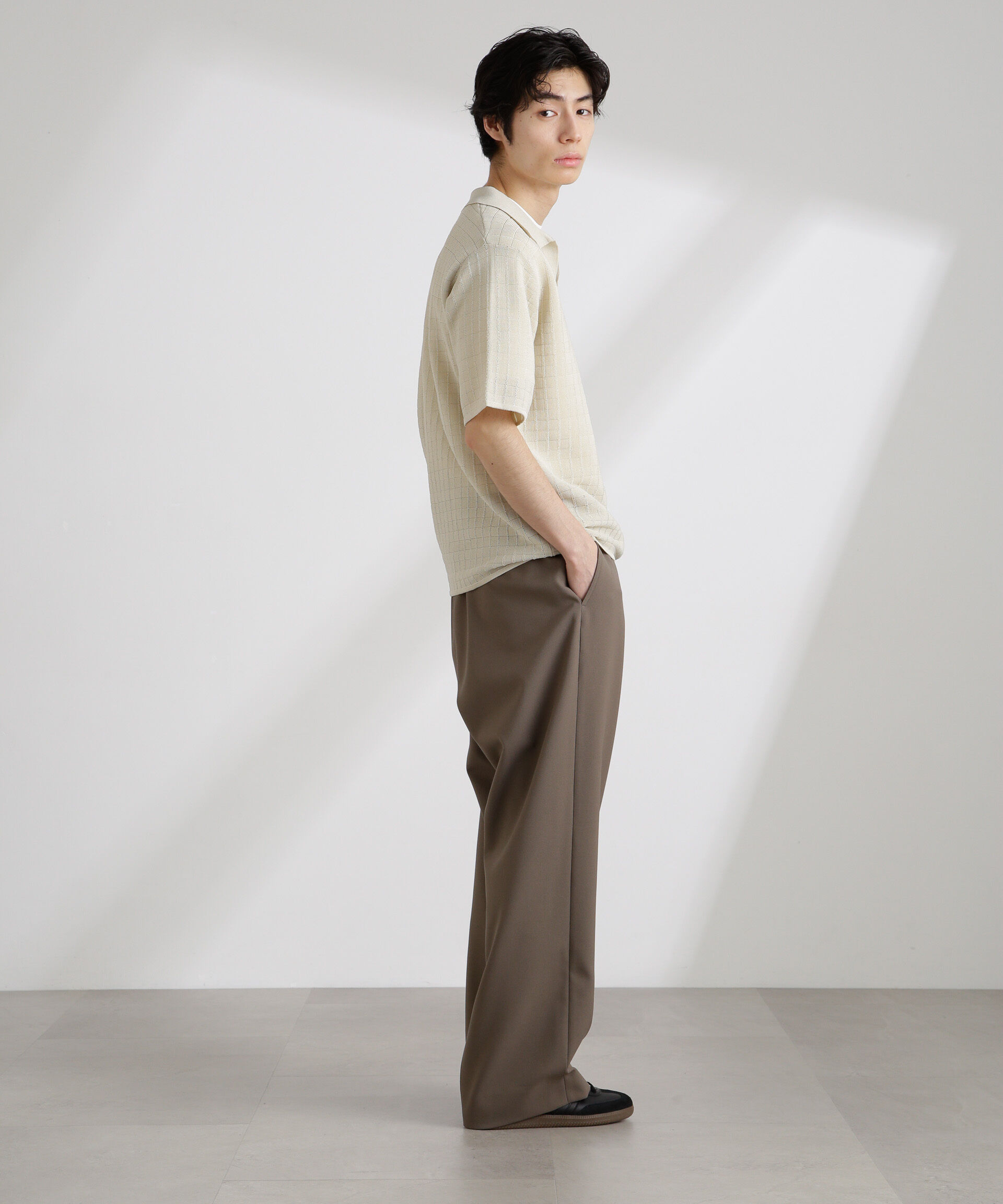 nano･universe「透かし編みスキッパーニット 半袖」|ニット・セーター|