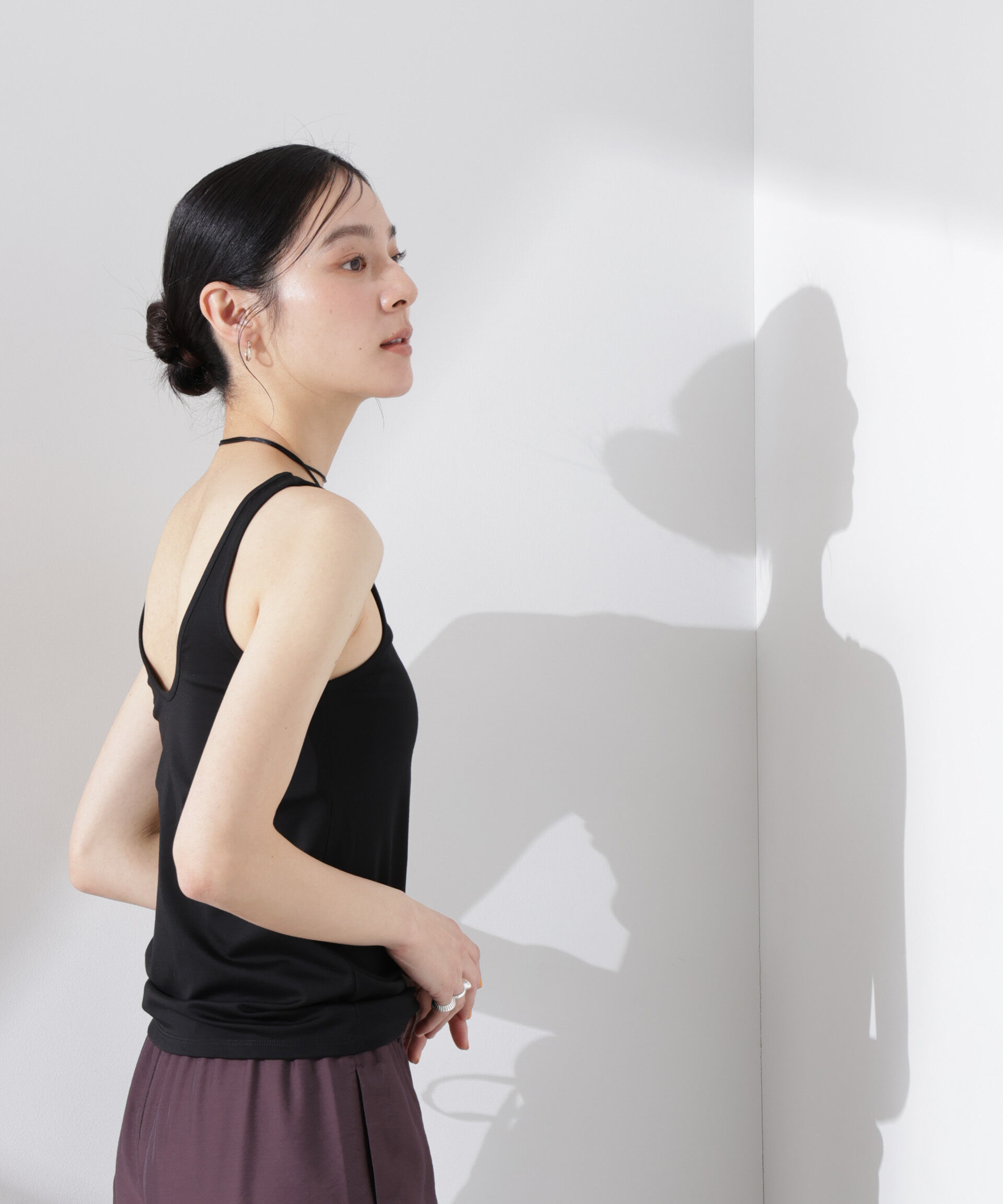 nano･universe「ストレッチポンチカップ付きバックオープンタンクトップ」|Tシャツ・カットソー|