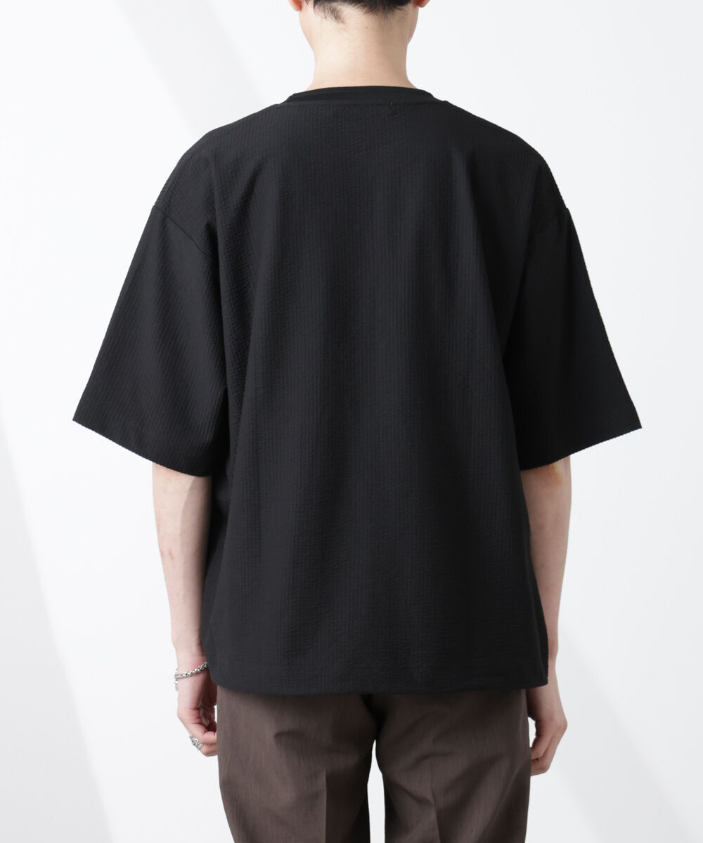 nano･universe「シルケットサッカーワイドTシャツ 半袖」|Tシャツ・カットソー|