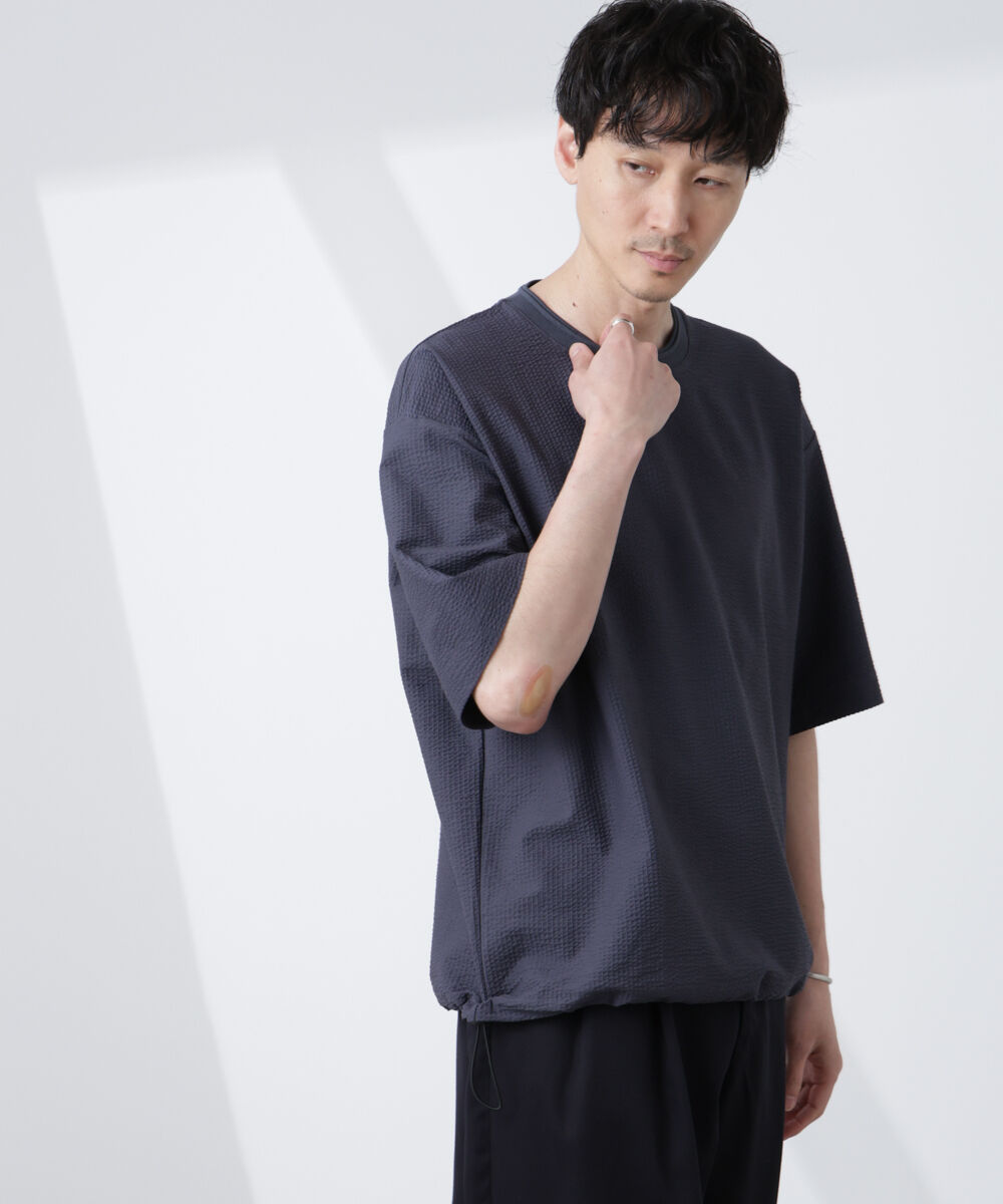 nano･universe「シルケットサッカーワイドTシャツ 半袖」|Tシャツ・カットソー|