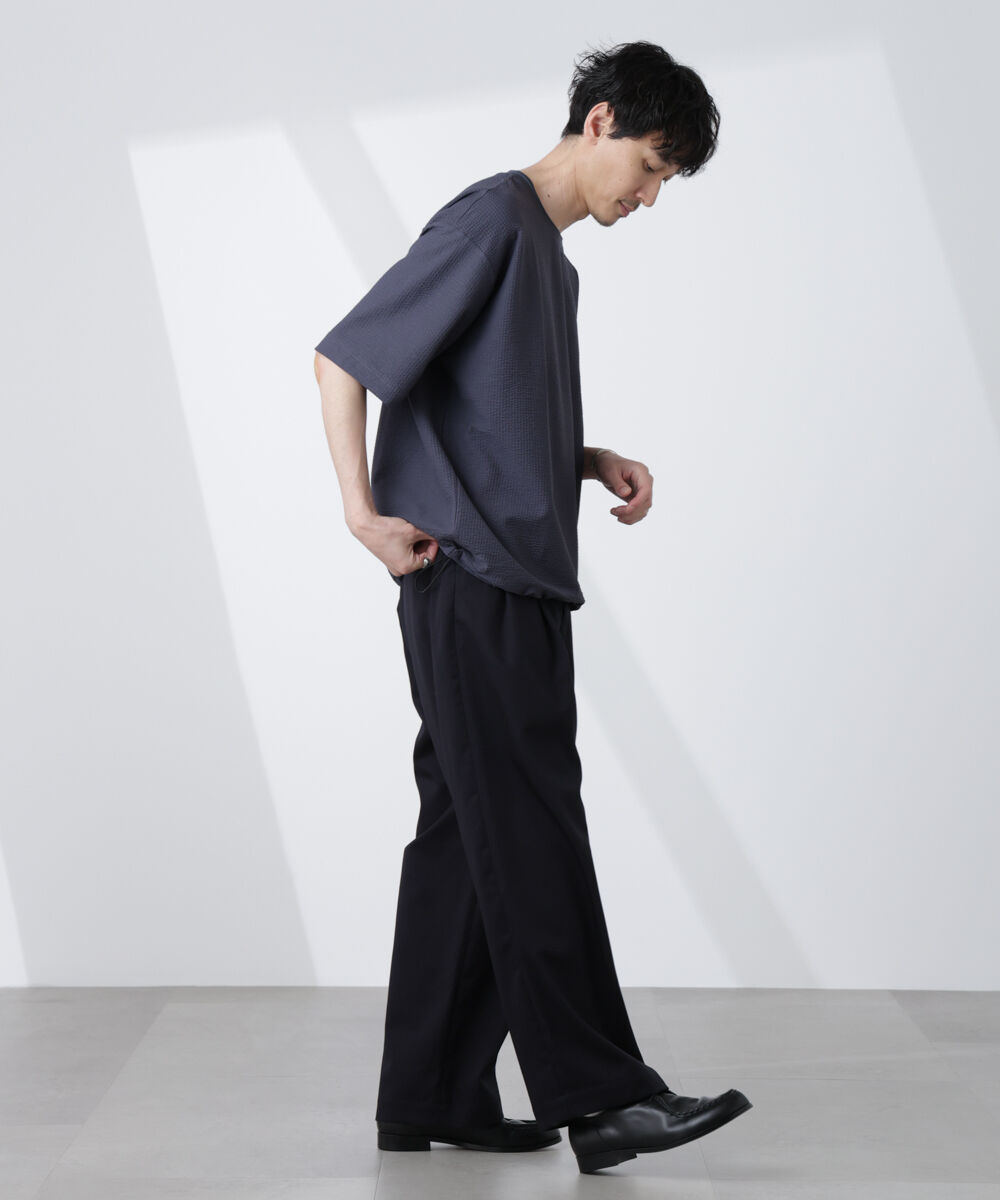 nano･universe「シルケットサッカーワイドTシャツ 半袖」|Tシャツ・カットソー|