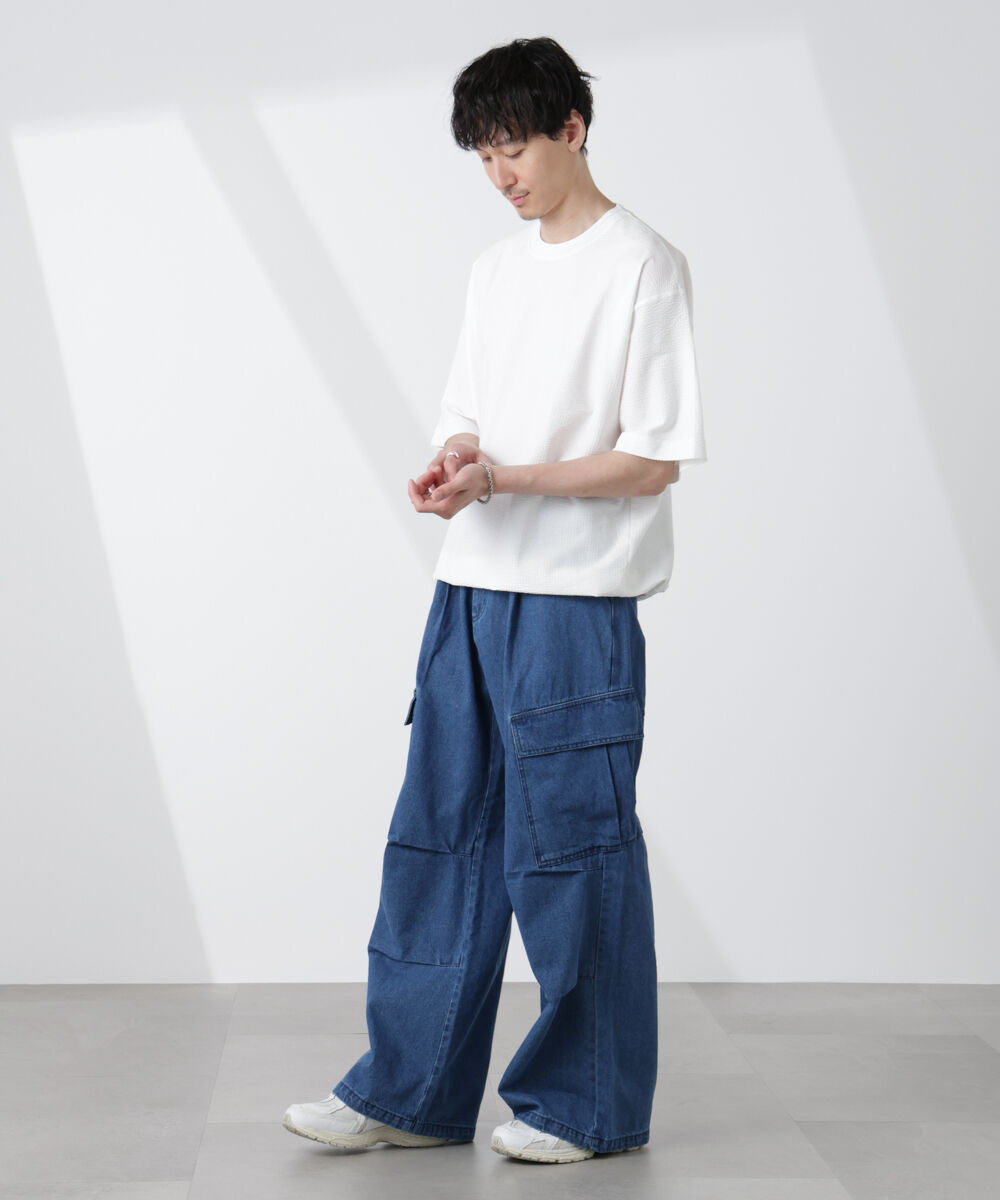 nano･universe「シルケットサッカーワイドTシャツ 半袖」|Tシャツ・カットソー|