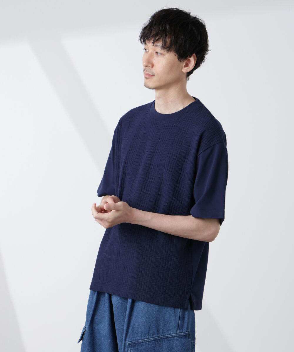 nano･universe「リンクスジャガードコンビTシャツ」|Tシャツ・カットソー|