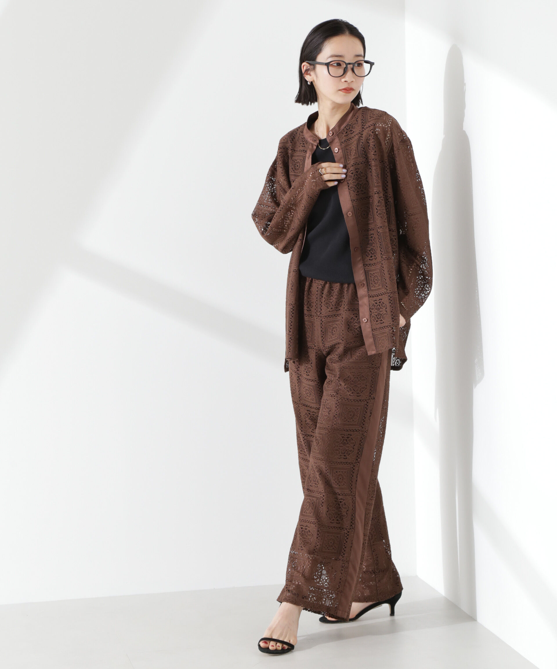 nano･universe「サイド切り替えレースパンツ」|チノ|