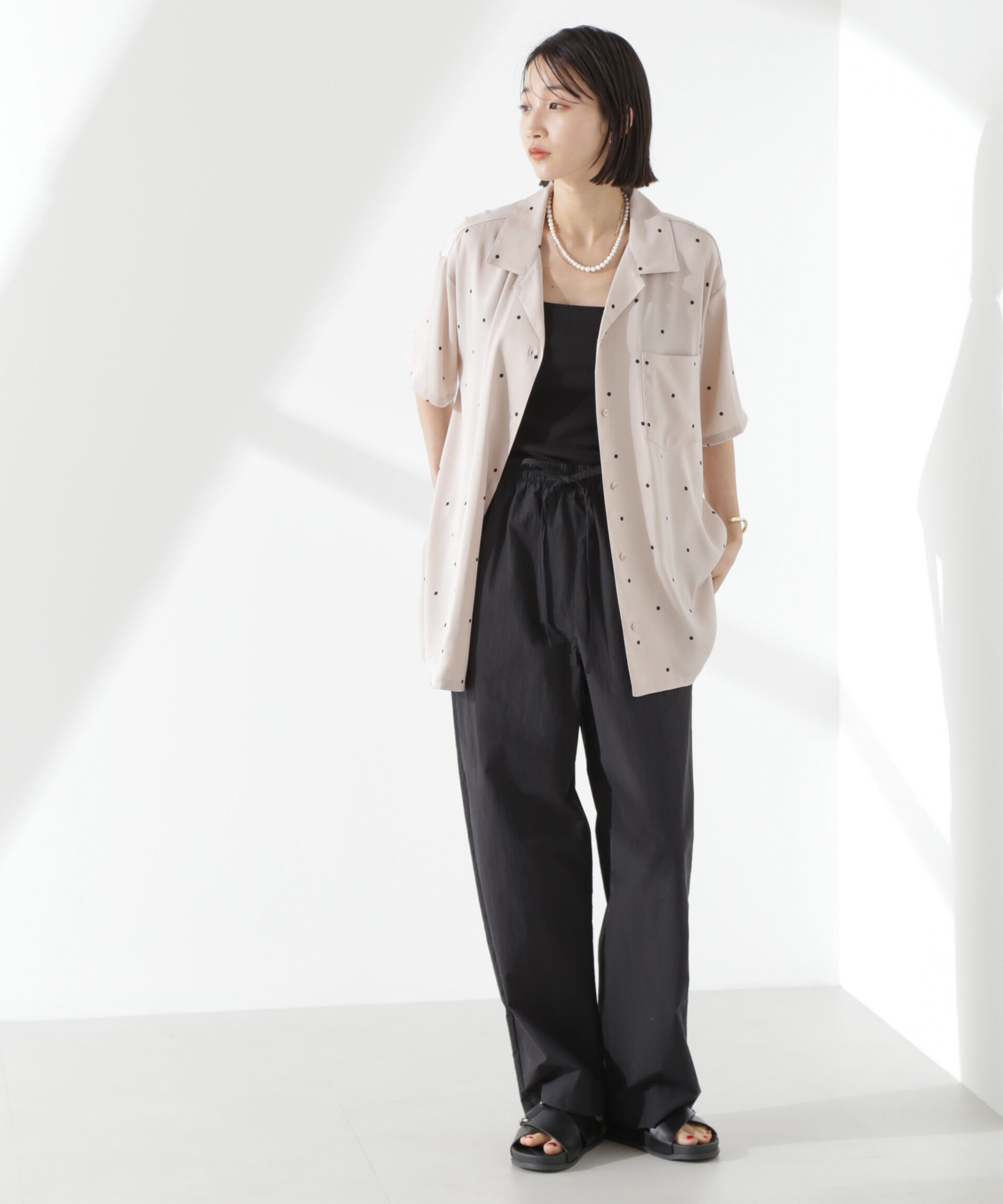 nano･universe「タスランワイドイージーパンツ」|チノ|