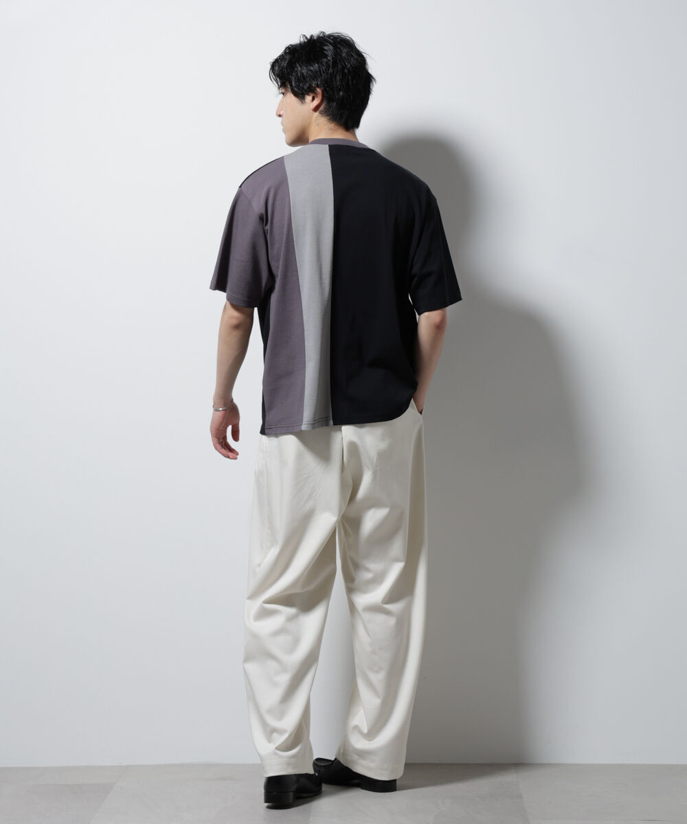 nano･universe「デザイン切替クルーネックTシャツ 半袖」|Tシャツ・カットソー|