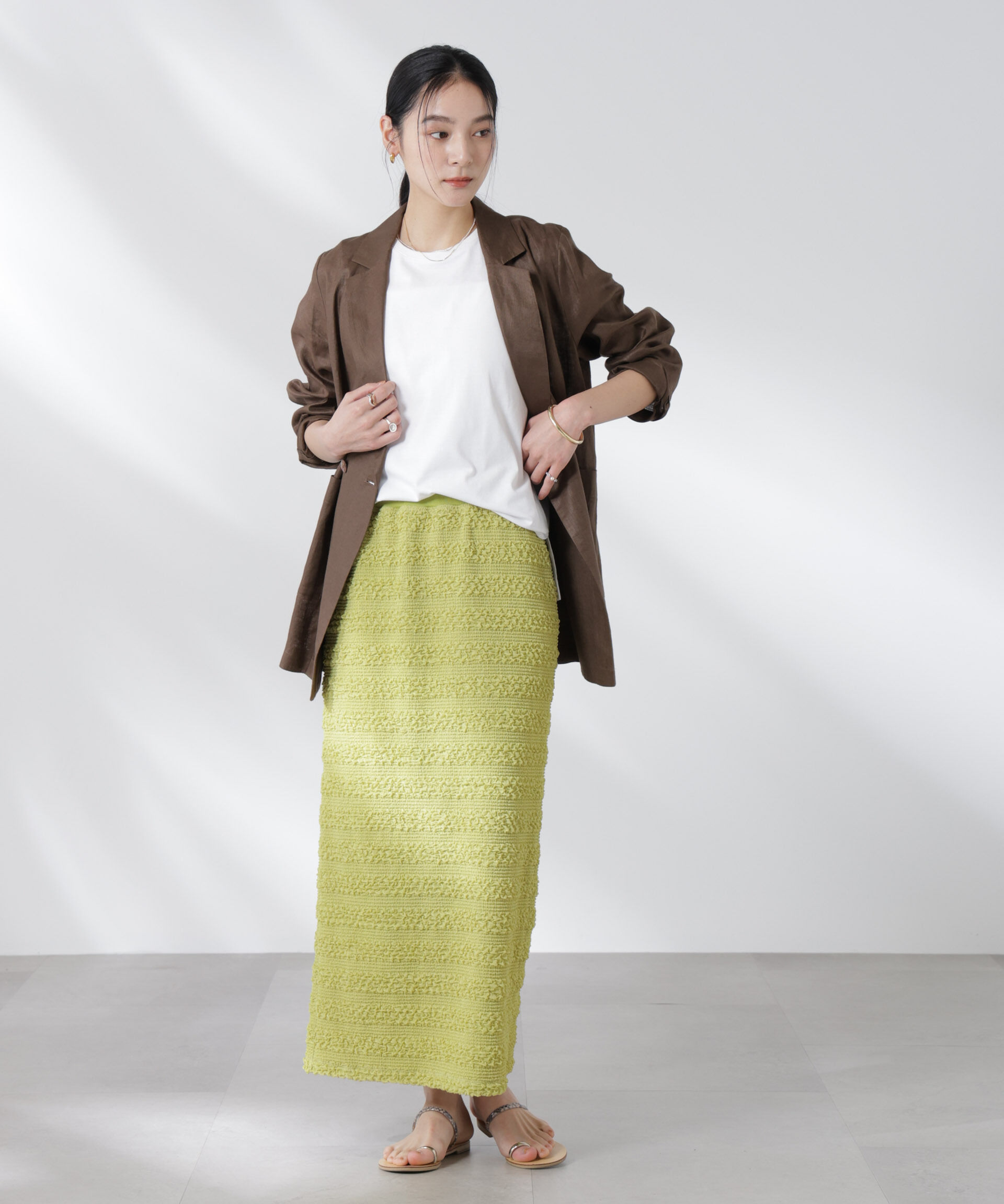 nano･universe「フクレボーダースカート」|スカート|