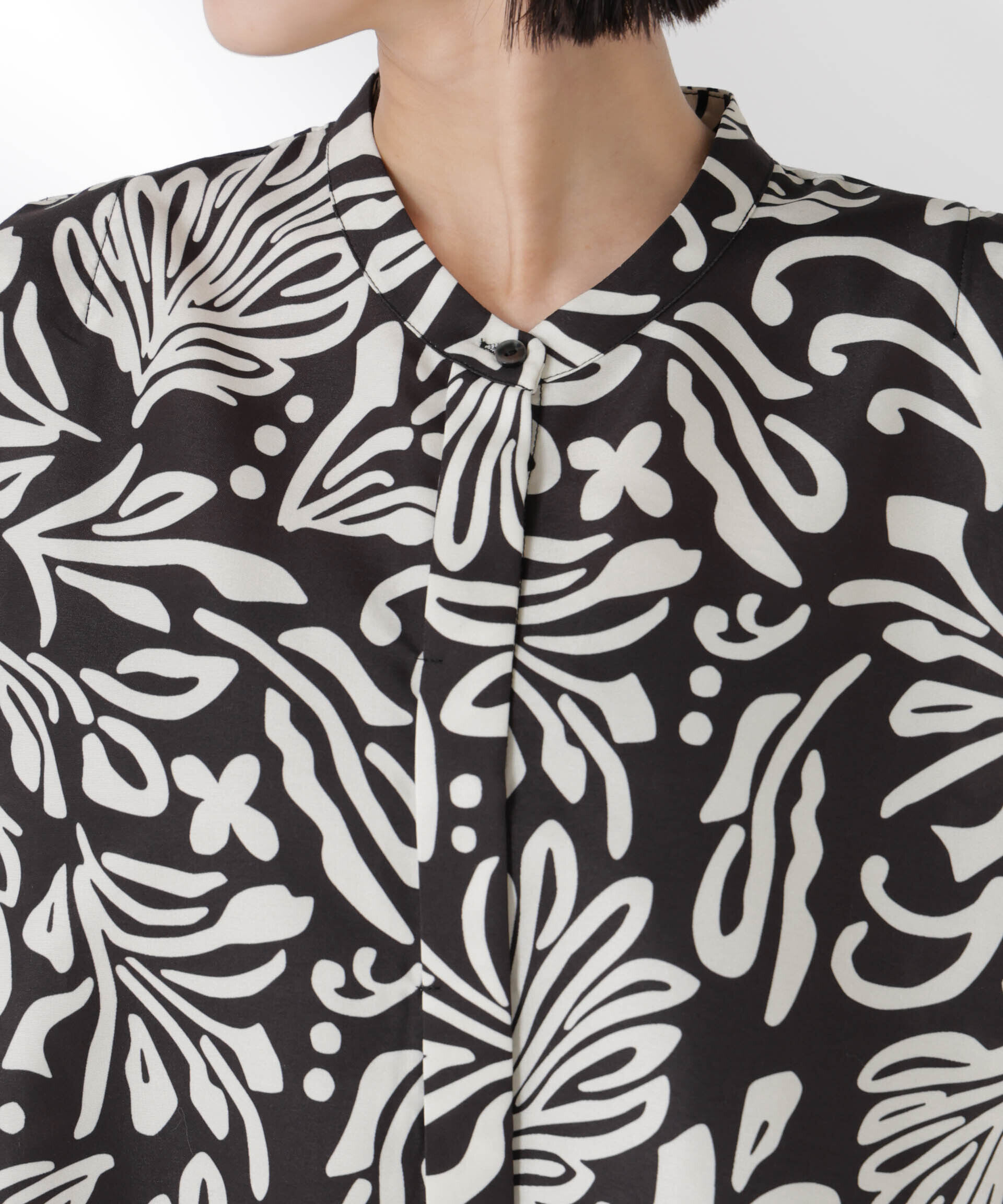 nano･universe「ボタニカルプリントノースリーブフレアブラウス(セットアップ可)」|シャツ・ブラウス|