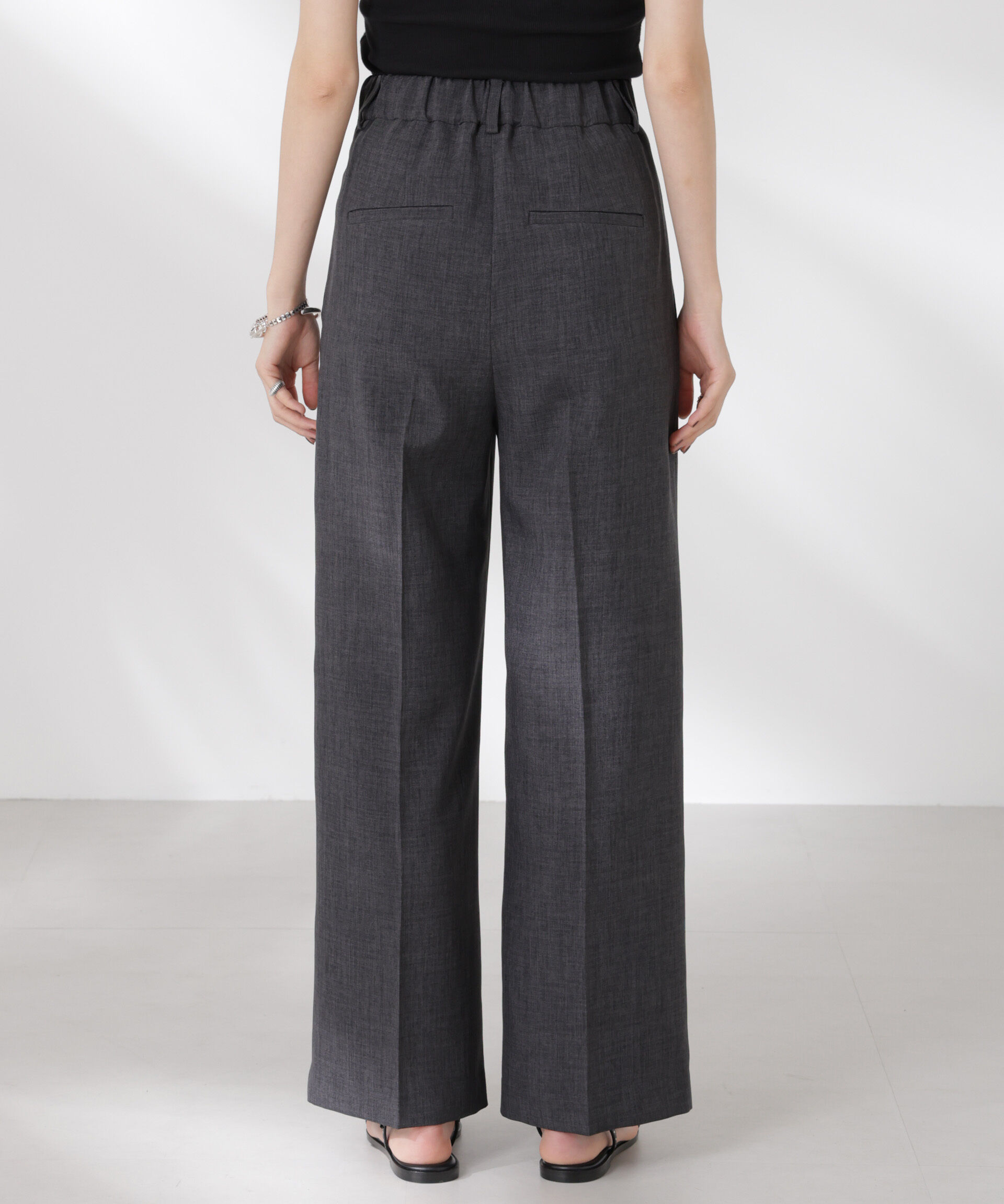 nano･universe「リネンライクセンタープレスタックパンツ(セットアップ可)」|チノ|