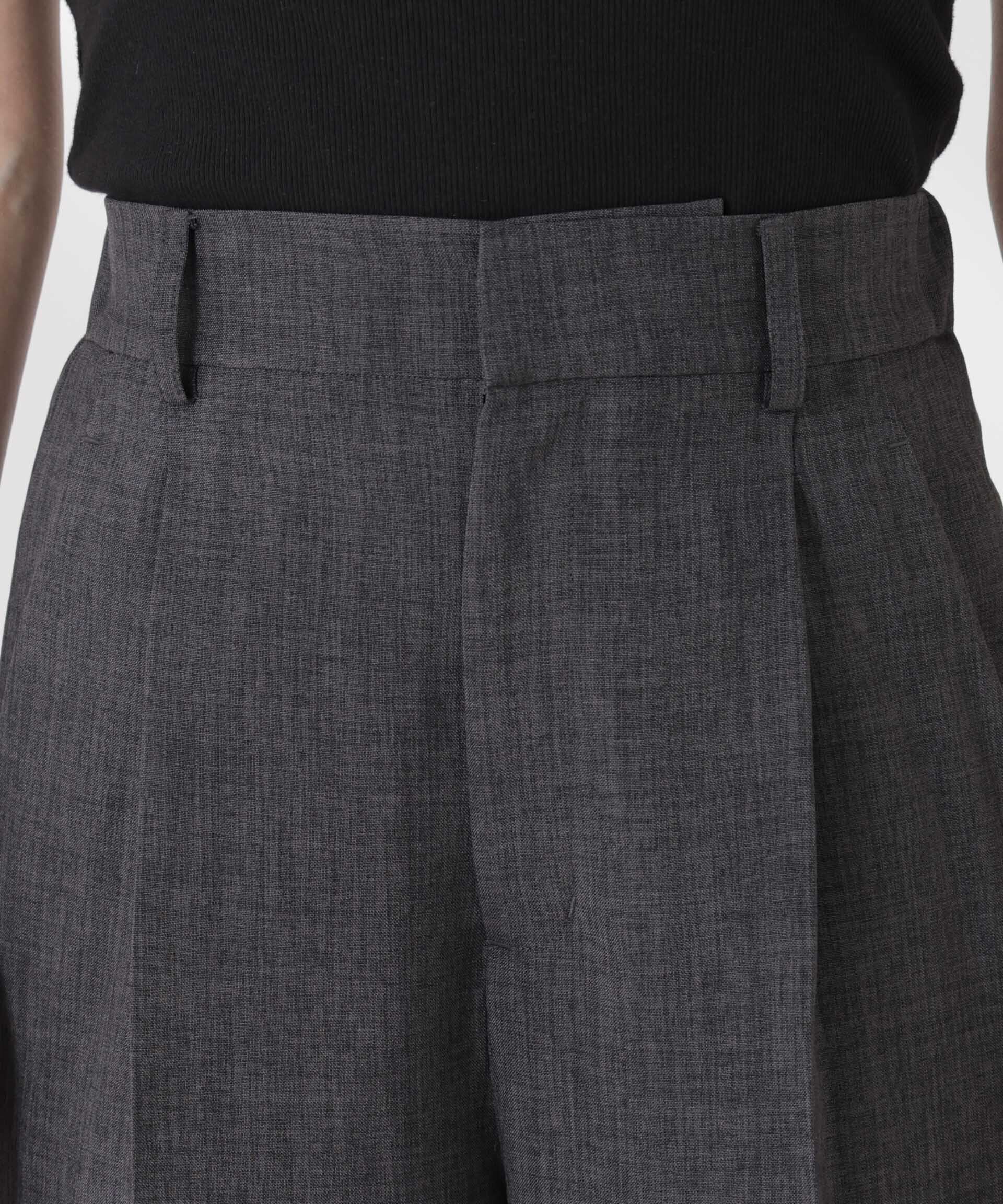 nano･universe「リネンライクセンタープレスタックパンツ(セットアップ可)」|チノ|