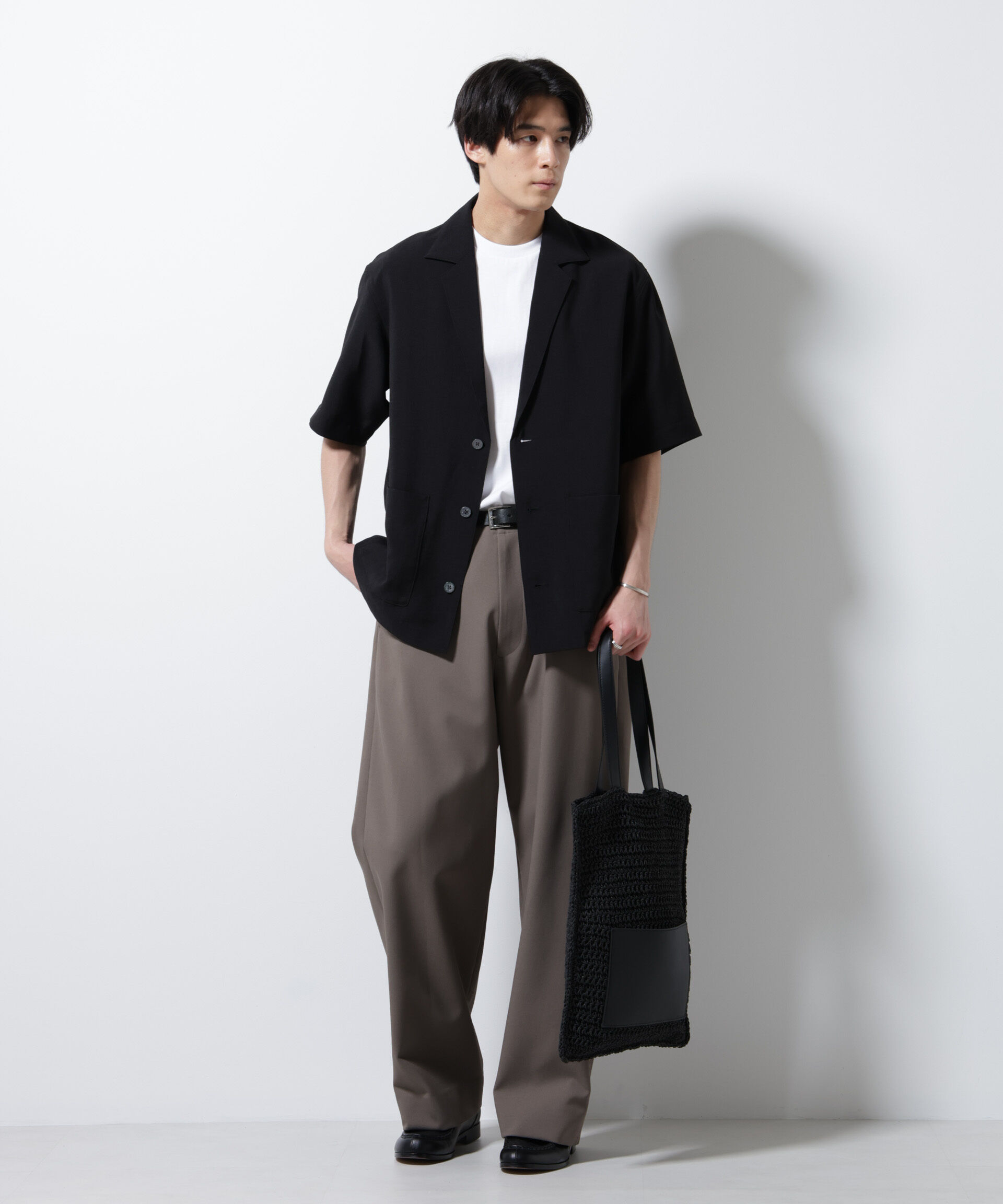 nano･universe「メランジドライシャツジャケット 半袖（セットアップ可）」|シャツ・ブラウス|